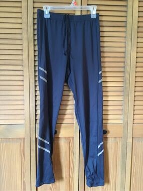 Saucony Navy Blue Men's Running Pants with Reflective Stripes